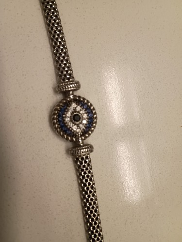 Sterling silver evil eye - silver,