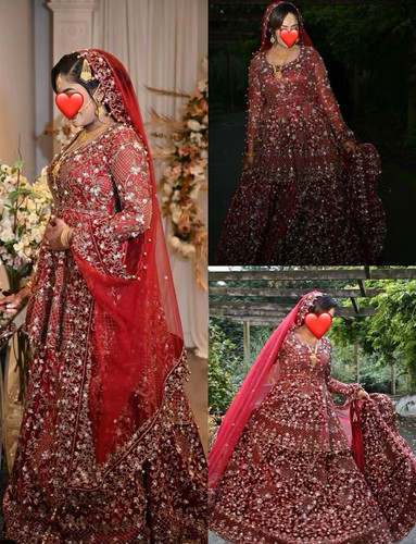 Women red baraat lengha - women’s,