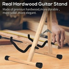 Wooden Guitar Stand Folding A- Frame Guitar Floor Stand, Adjustable Easy to As