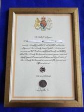 Oath Of Allegiance Scots Guards (with metal Cap Badge  Shilling)