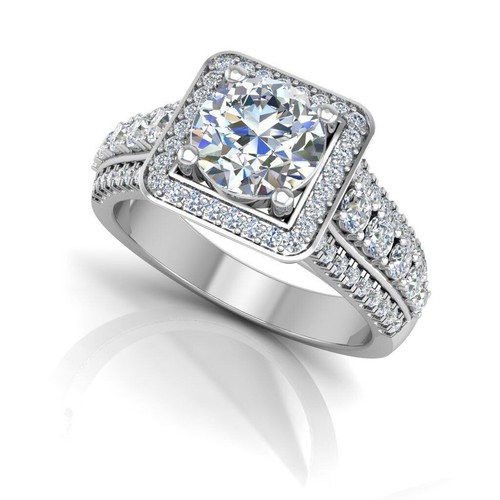 White moissanite halo - white,
