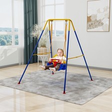 Kids Swing Garden Toy Boys&Girls Single Steel Frame 3-10yrs Indoor Outdoor Play