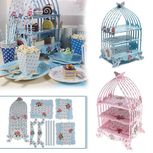 Cupcake stand floral birdcage - cupcake,
