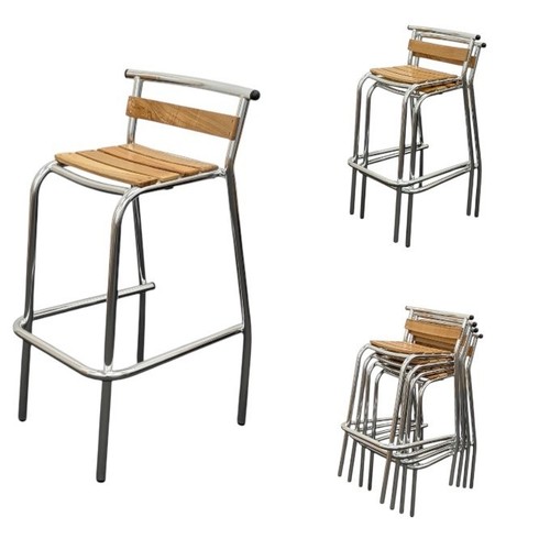 Ash aluminium stacking stool - ash,