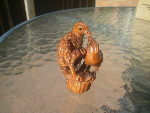 Hand carved wood netsuke - hand,