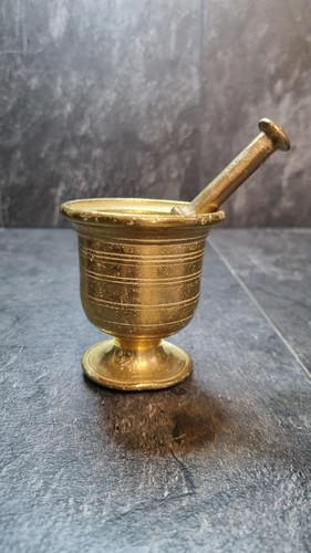 Antique bronze pestle mortar - bronze, &