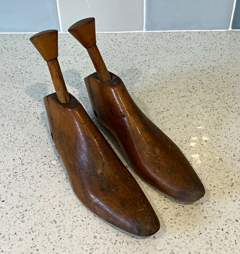 Pair brown wooden shoe boot - pair, shoe/boot