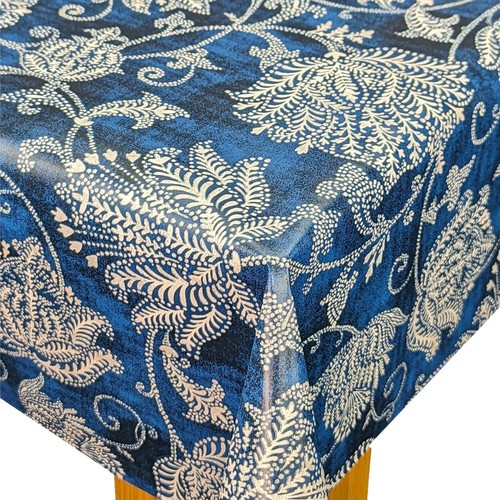 Silver floral design blue - silver, on