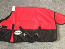 50g TURNOUT RUG MINI/SHETLAND/PONY RED/BLACK LIGHTWEIGHT WATERPROOF  3'0"- 4'6"