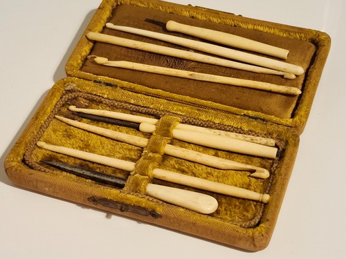 Antique victorian bone crochet - antique,