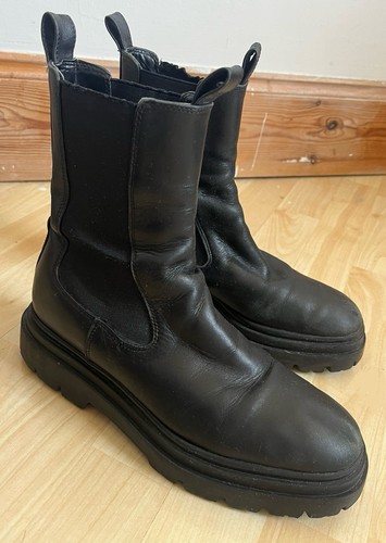 Zara black 100 leather boots - zara,