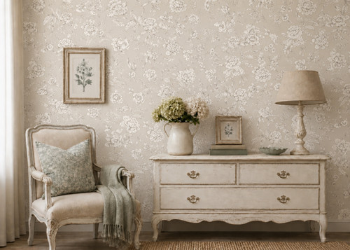 Grey toile jouy - de, flower