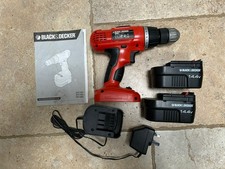Black & Decker EPC148 Cordless 14.4V Combi Hammer Drill 2 Batteries and charger 