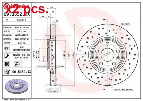 Pcs front brake disc rotos - x2,