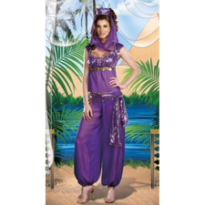 WOMENS FANCY DRESS BELLY DANCER JASMINE ALADDIN GENIE PRINCESS COSTUME OUTFIT
