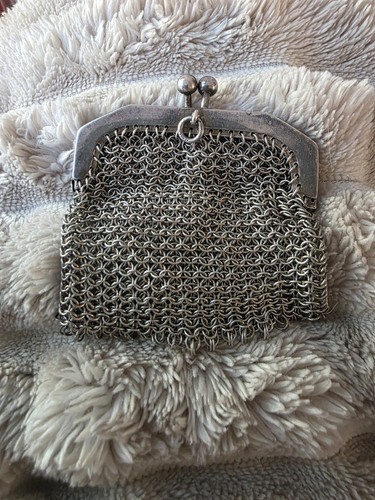 Antique silver tone mesh - tone, chain