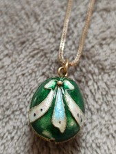 Silver Enammeled Egg Necklace
