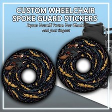 Wheelchair Spoke Guard Sticker Kit | Optional Spoke Guards | Durable Vinyl Wheel