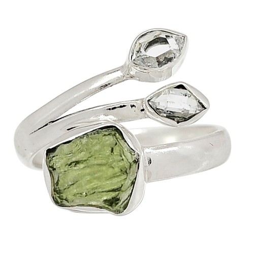Moldavite herkimer diamond - moldavite, &