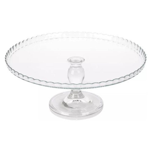 Large glass cake stand - cake, footed