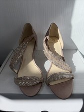 Jenny Packham Peacock Feather Heel Court Shoes Diamanté detail UK 5 RRP £75 376