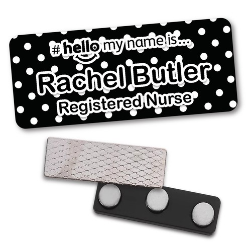 Hello name badge black - name,