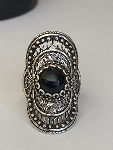 Sterling silver black onyx - silver,