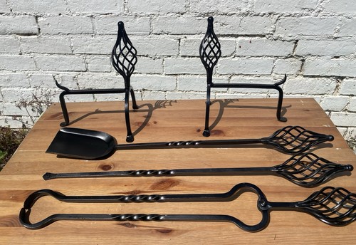 Vintage wrought iron fireplace - vintage,
