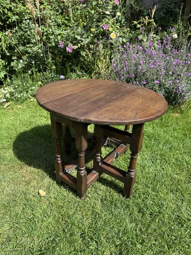 Antique solid oak drop - , leaf