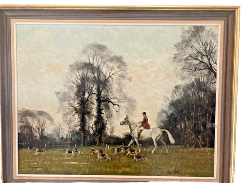 Oil painting british fox - painting,