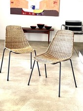 GIAN FRANCO LEGLER, pair of basket wicker chairs, Italy 1950/60s