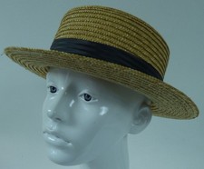 Vintage Straw Boater Hat