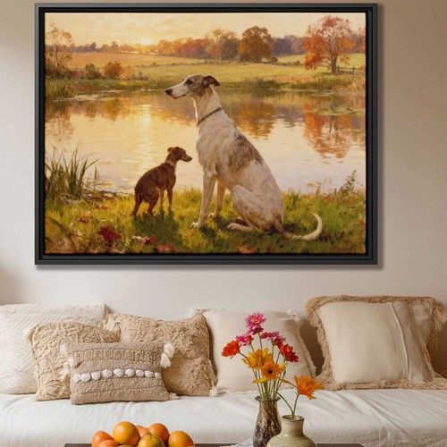 Whippet dog oil painting - whippet,