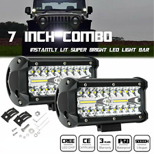 2x 7inch LED Work Light Bar