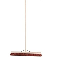 Stiff Garden Broom Head and Handle Heavy Duty Large Outdoor Sweeping Yard Brush