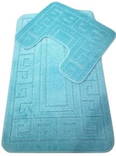 2 Piece Bath Mat Set Non Slip Toilet Pedestal Rug Shower Bathroom