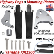 For Yamaha FJR1300 FJR1300A FJR1300AE Mounting Plates & Folding Highway Pegs Kit