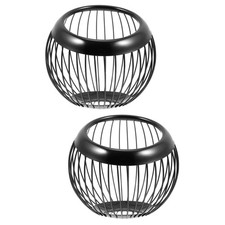 2pcs Stainless Steel European Round Gentre Home Storage Basket