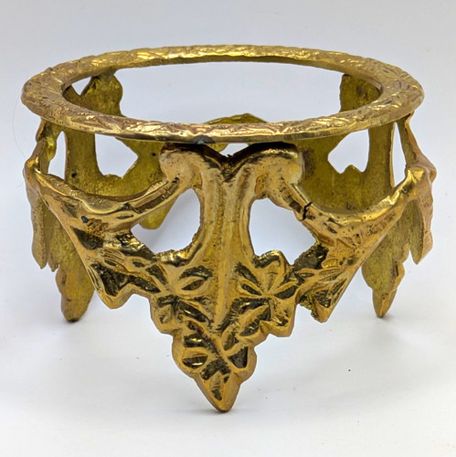 Vtg brass sphere - brass, holder