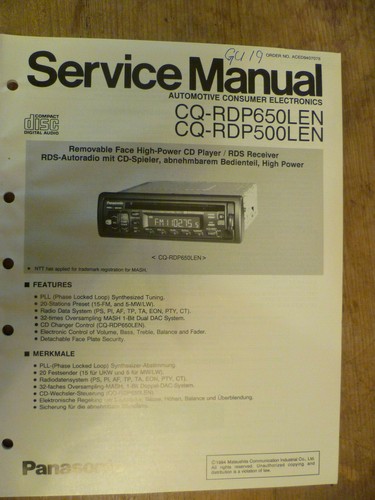 Panasonic rdp650len - panasonic, cq-rdp650len
