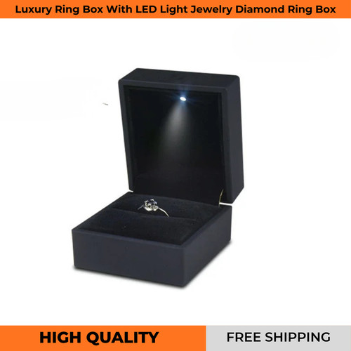 Luxury black ring - black, led