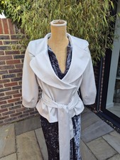 Elegant Ivory Jacket For evening Wear Size 12.  3/4 Length Tapered Sleeves
