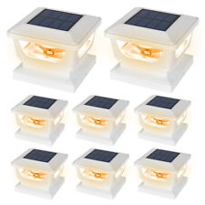 2-8x LED Solar Powered Deck Post Lights Garden Cap Square Landscape Fence Lamps