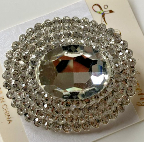 Large faceted oval - 2.5",