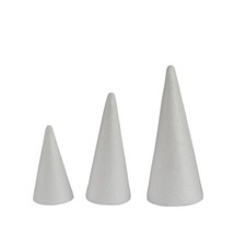 3x 15/20/25cm Cone Shape Foam for Handmade Modelling Craft DIY
