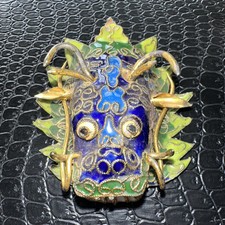 Beautiful Vintage Chinese Cloisonne Enamel Painted Dragon Head