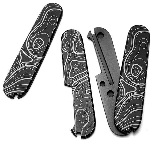 Titanium knife grip handle - titanium,