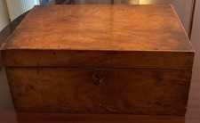 Antique Writing Slope Box 19th C Victorian Very Large Wooden Box For Restoration