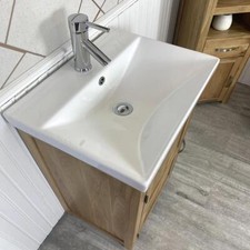 Ceramic Inset Bathroom Sink with Mixer Tap & Pop Up Plug Option