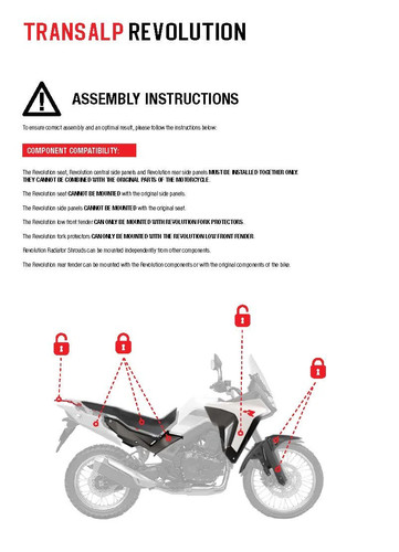Plastic kit with - seat, transalp